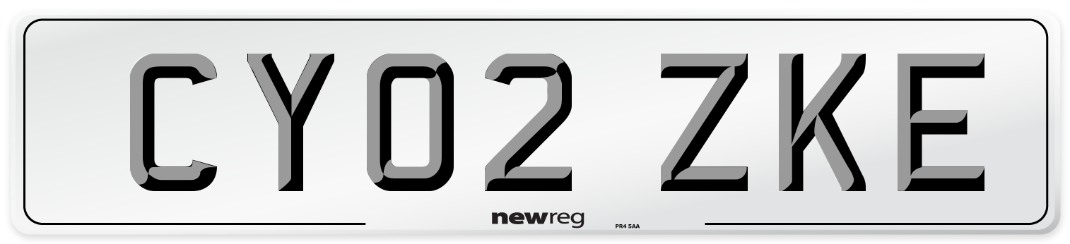CY02 ZKE Number Plate from New Reg